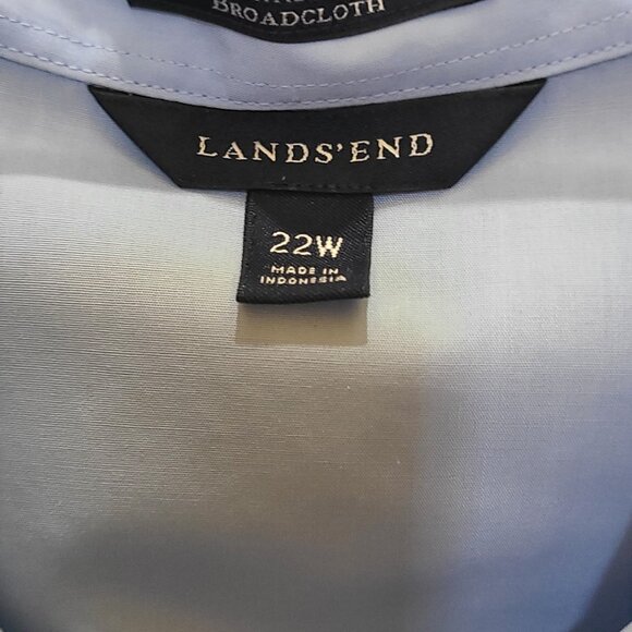 Lands End quantity (2) 3/4 Sleeve Broadcloth Shirt- Pink and Blue - Picture 5 of 10